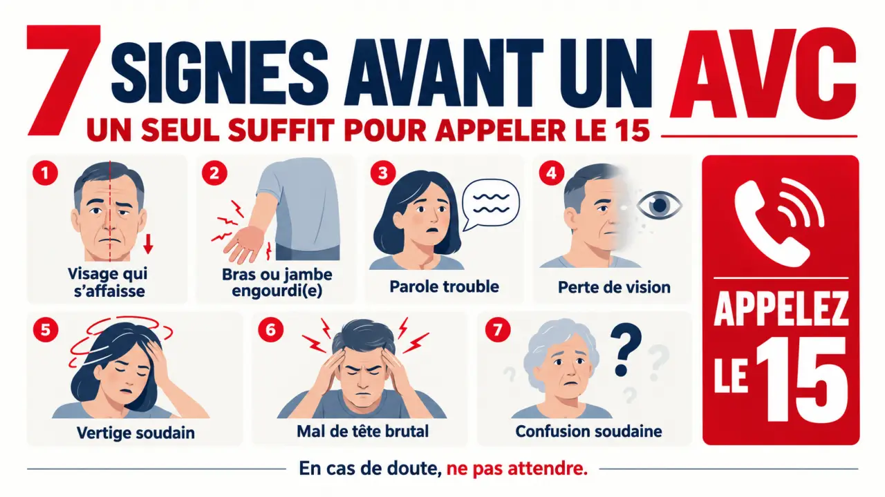 7 signes avant un AVC : un seul suffit pour appeler le 15